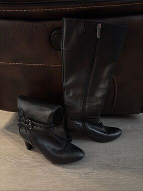 Bandolino Black Calf Boots Zip Up